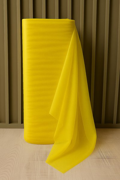 Mortex Yellow Hayal Tulle Length 50 Mt Most Stable 3 Mt Engagement, Henna, Wedding, Bohça Kapı Birth Dowry Party Decoration