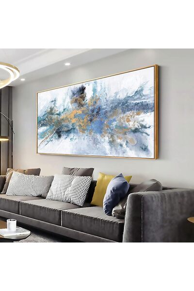 Al Raied آر إس ®   لوحة فنية جدارية كبيرة مؤطرة للغرفة المعيشة، لوحة قماشية ب...