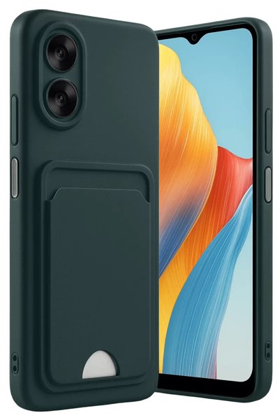 Generic Brand Oppo A38 Case Kelvin Silicone with Business Card - Dark Green