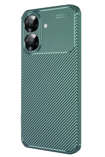 Generic Brand حافظة Realme Note 60 ذات غطاء كربوني بتركيز تلقائي - أخضر داكن