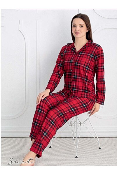 Modella Life Γυναικείο εποχιακό σετ πιτζάμες από σουέτ με γιακά και κουμπιά σ...
