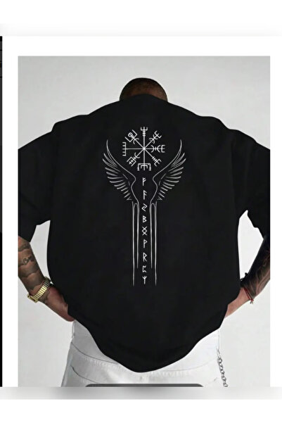 TİMİSİVA Unisex Oversize kroj Štampano okrugla kragna Kratki rukav CRNA majica