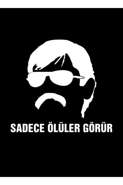 İŞCAN MOTOR Pala Sadece Ölüler Görür Yazısı Sticker 25x20 BEYAZ Traktör Arka ...