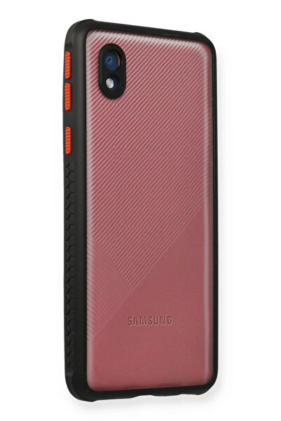 TeknoKapsül نيوفيس حافظة سامسونج جالاكسي A01 كور ميامي سيليكون شفاف - أسود