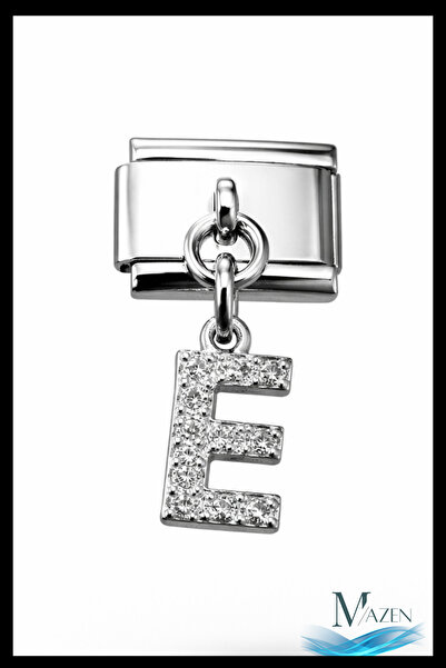 MAZEN Letter E Zircon Stone Italian Charm Bracelet Apparatus |   Steel |   Sh...