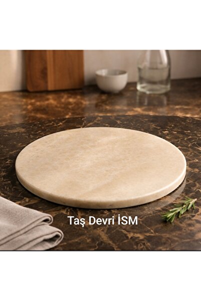 Taş Devri İSM Tavă rotundă decorativă de 27 cm din marmură onix pentru prezen...