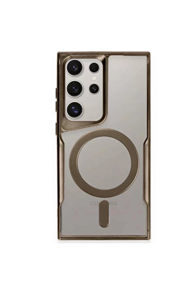 ZEMİRA HOME Newface Samsung Galaxy S24 Ultra كفر Boyi Magsafe سيليكون - بني