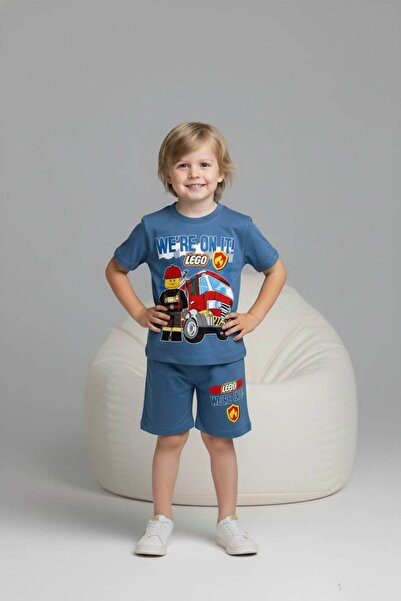 Yağmur Giyim PJKSKT Leegoo Σετ Αγορίστικο Κοντομάνικο με Σορτς με Σχέδια 6624