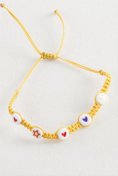 ZERO LAND Nrzsnt Emoji Macrame Braided Bracelet (211617) - Yellow