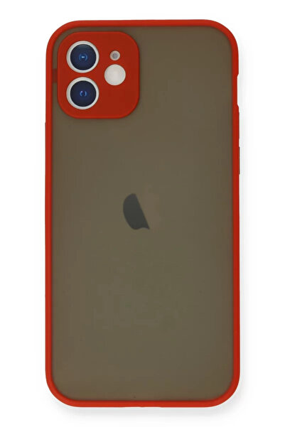 TeknoKapsül غطاء حماية سيليكون مونتريال لهاتف آيفون 12 ميني من نيو فيس - أحمر