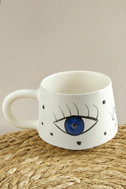 ZERO LAND Nrzsnt Cherry Patterned Ceramic Mug (211435) - White