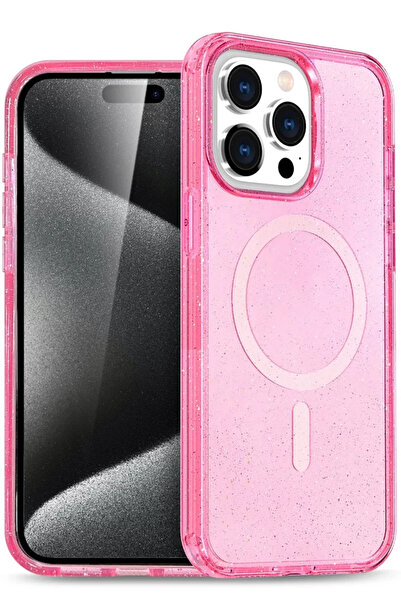 Beta Moda Hub غطاء حماية نيو فيس لآيفون 15 برو ماكس ستار ماجسيف - وردي