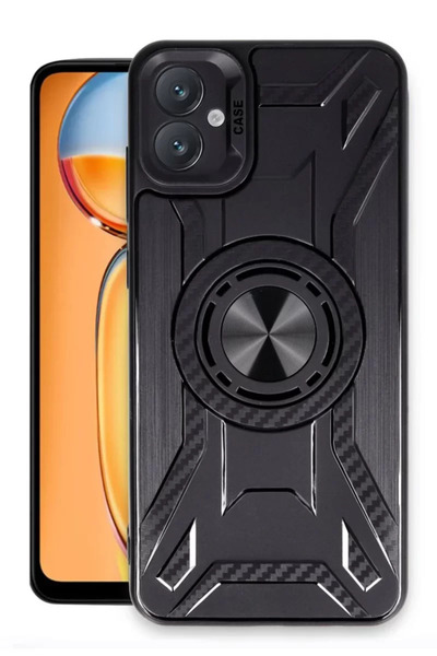 Beta Moda Hub حافظة سامسونج جالاكسي A05 من نيو فيس سيليكون لينكولن - أسود