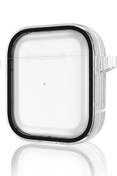 TeknoKapsül حافظة موفنشي الشفافة اللامعة لسماعات إيربودز 4 (الجيل الرابع) - أسود