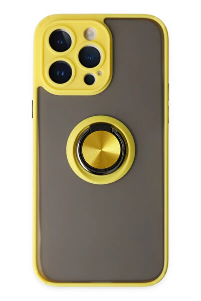 ZEMİRA HOME Newface iPhone 14 Pro Max Case Montreal Ring Silicone Cover - Yellow