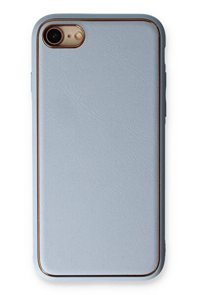Beta Moda Hub حافظة نيو فيس لهاتف آيفون 7 من جلد كوكو وغطاء سيليكون - أزرق فاتح