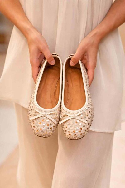 AYAKCİTY حذاء ماري جين باليه مزين بالترتر اللامع، حذاء يومي أنيق بإبزيم ونعل طبي