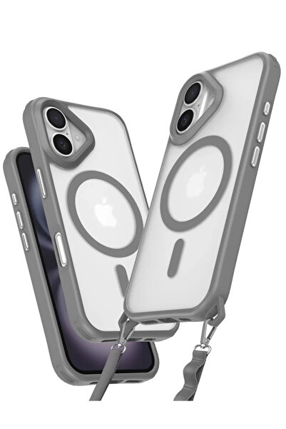 ZEMİRA HOME Newface iPhone 16 Plus Case Enka Magsafe Silicone Case - Titan Gray