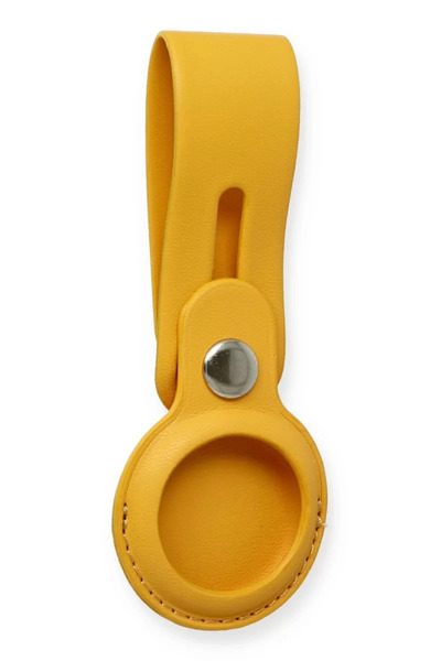 TeknoKapsül حافظة جلدية بحزام Airtag من Newface - أصفر