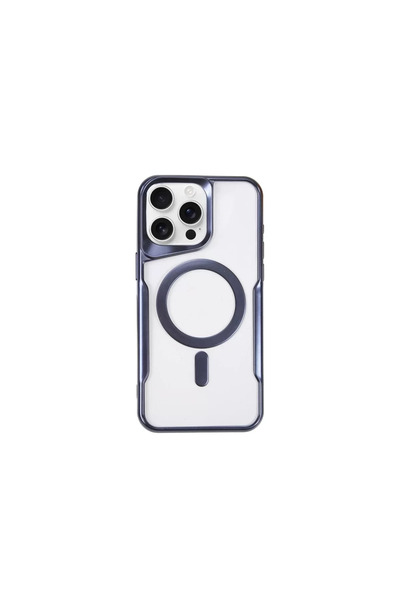 Genel Markalar Newface Apple iPhone 15 Pro Max Kılıf Boyi Magsafe Silikon Kapak - Lacivert