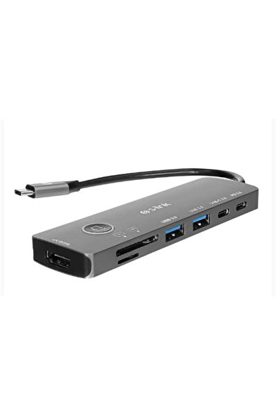 Beta Moda Hub رابط S SW-U707 HDMI رمادي معدني 7 في 1 2-USB 3.0، 1-نوع C HDMI ...