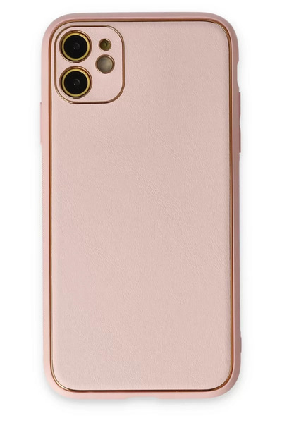 ZEMİRA HOME Newface iPhone 12 Case Coco Leather Silicone Cover - Powder