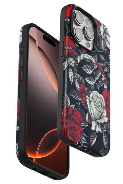 ZEMİRA HOME Onegif iPhone 15 Pro Max Flower Series Magsafe Cover - Black