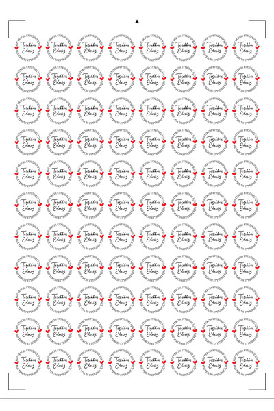 rakkun shop Teşekkür Ederiz Sticker 3.5x3.5 cm ölçüsünde ( 264 adet )