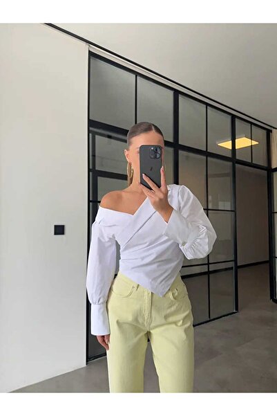 IŞILDA FASHION Πουκάμισο Işılda με ανοιχτούς ώμους