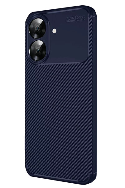 ZEMİRA HOME Newface Realme Note 60 Case Auto Focus Carbon Cover - Navy Blue