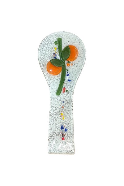 Mavituna Decorated Glass Ladle Spoon Holder Base