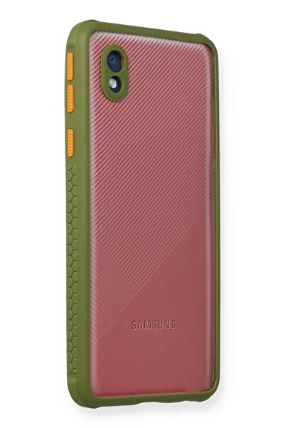 TeknoKapsül Newface حافظة سامسونج جالاكسي A01 كور ميامي سيليكون شفاف - أخضر