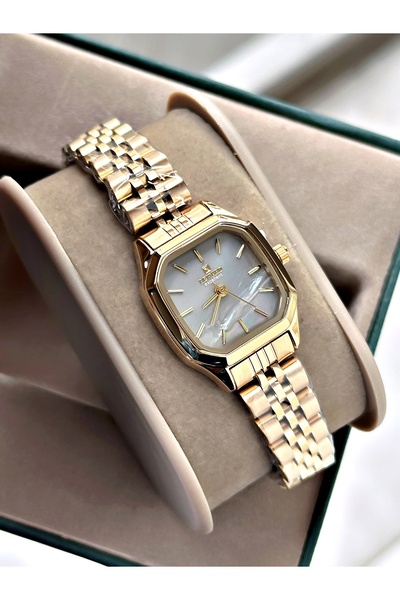 Reward Altın Renk Minimal Kare Model Orjinal Quartz Kadın Kol Saati + BİLEKLİ...