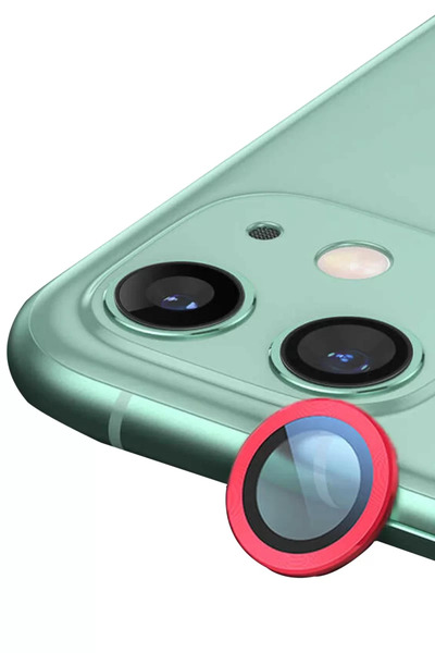 Beta Moda Hub Newface Apple iPhone 11 Raze عدسة كاميرا معدنية - أحمر