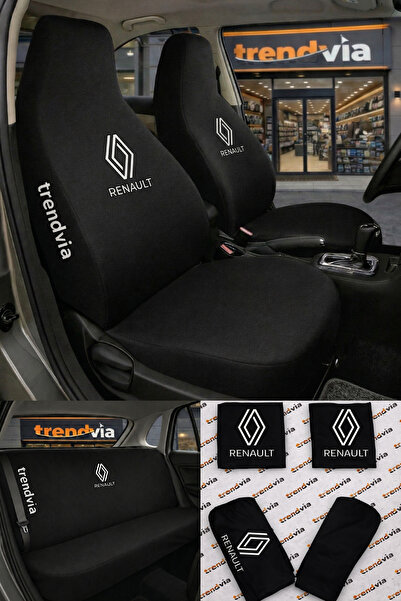 trivexa Renault (Yeni) Logolu Oto Koltuk Kılıfı Ön Arka Set – Penye Universal...