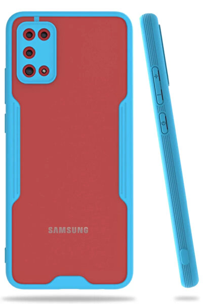 ZEMİRA HOME جراب Newface لهاتف سامسونج جالاكسي A02S سيليكون بلاتينيوم - أزرق