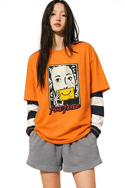 ArtYus I’M Fine Printed Crew Neck Unisex Oversize T-Shirt – Cotton Trendy Str...