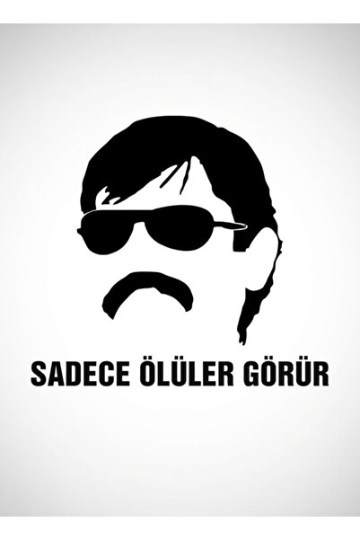 İŞCAN MOTOR Pala Sadece Ölüler Görür Yazısı Sticker 25x20 Siyah Traktör Arka ...