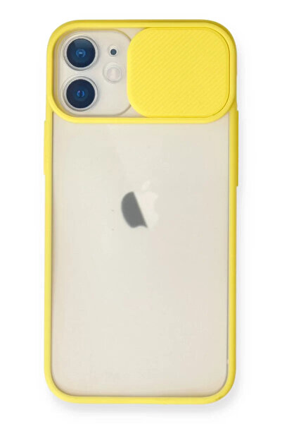 ZEMİRA HOME حافظة هاتف آيفون 11 من نيو فيس، كاميرا منزلقة من السيليكون، لون أصفر