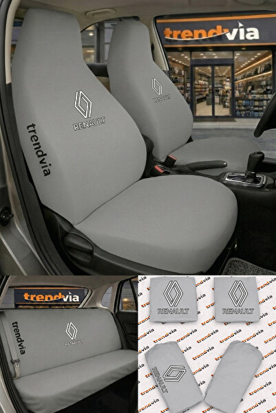 trivexa Renault (Yeni) Logolu Oto Koltuk Kılıfı Ön Arka Set – Penye Universal...