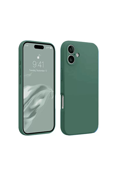 Generic Brand Newface iPhone 16 Plus Case First Silicone - Dark Green