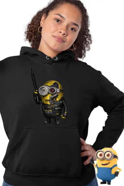OEM Women's Hoodie Minions Terminator Biker Despicable