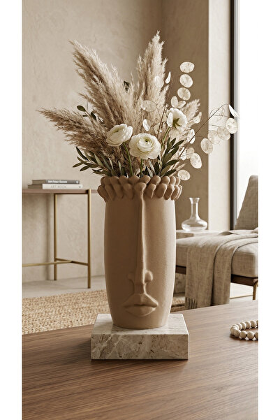 END Design Elegant Face Column Vase – Modern Artistic Decor |   20cm (Flowers...