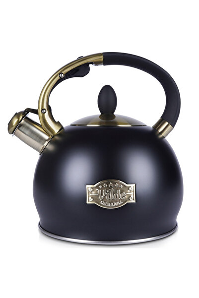 Vilde Whistling kettle made of stainless steel, black, 3 L