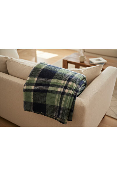 YAZICI Single Scottish Blanket 150X220 with Special Pattern, Soft and Warm, S...