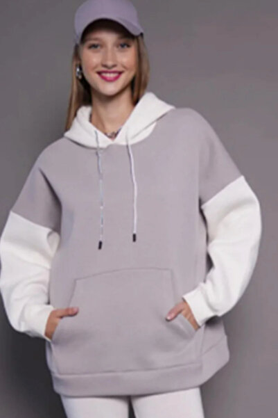 Trend Mixs Women's Hooded Oversize Sweatshirt with Cargo Pockets Relaxed Fit ...