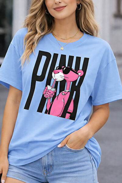 ArtYus Pink Printed Unisex Oversize T-Shirt – Cotton Crew Neck Casual Streetw...