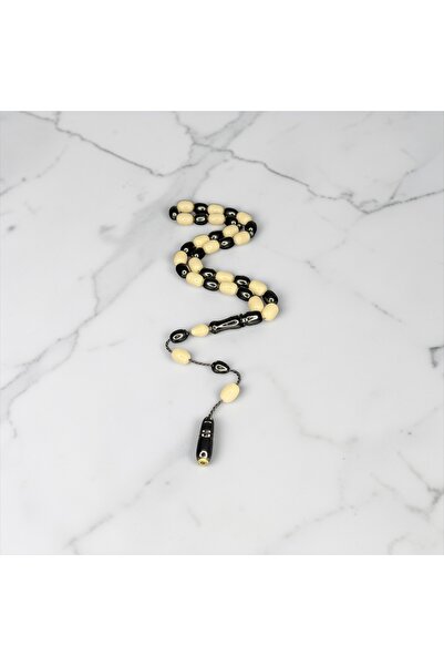 EnazStore Black-and-White Fan Rosary Signed by Enes Abdo Usta