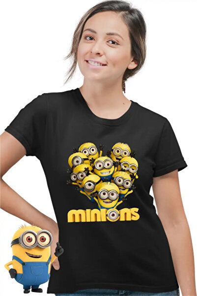 OEM Γυναικείο Μπλουζάκι Μίνιονς Καρδιά Αγάπη Ημέρα του Αγίου Βαλεντίνου Μίνιονς