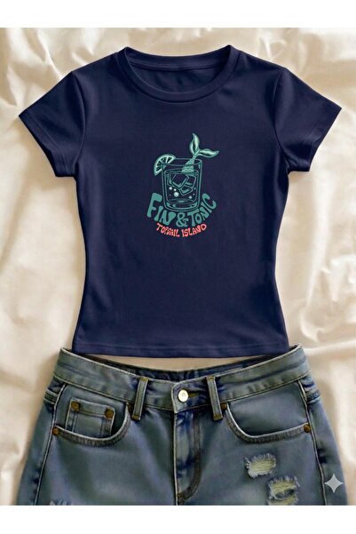 Vordevia تي شيرت مطبوع من الليكرا بقصة ضيقة وأكمام قصيرة وياقة دائرية